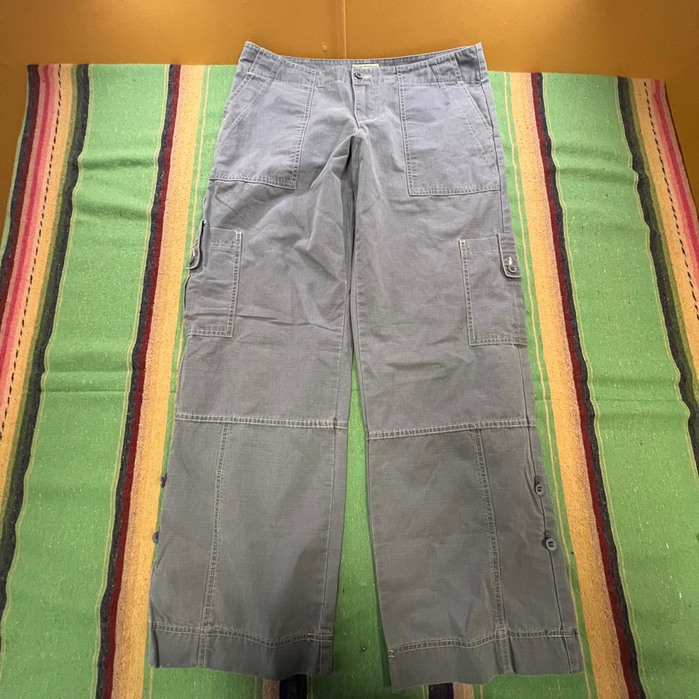 Royal Robbins Cargo Pants Womens 12 Grey Wide Leg Utility Outdoor Travel Hiker
